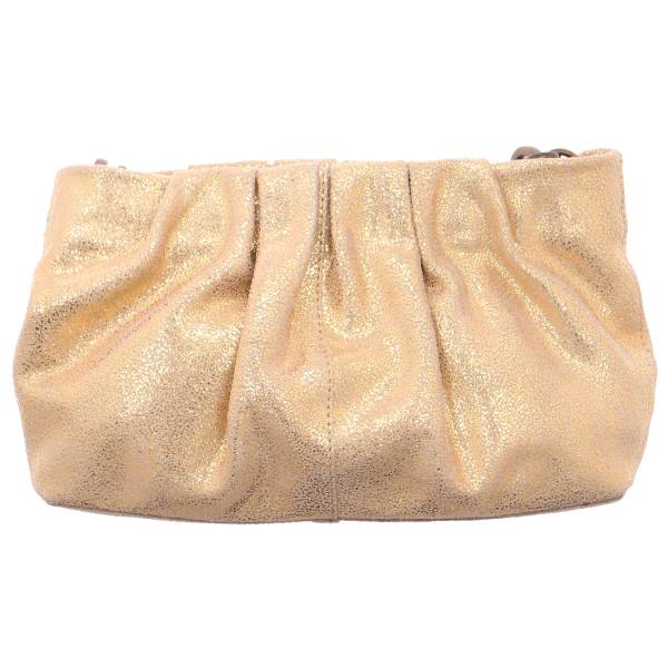 Bild 1 - PIECES Clutch / Abendtasche Gold Leder