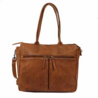 BEAR DESIGN Henkeltasche Cognac Leder mit Laptopfach
