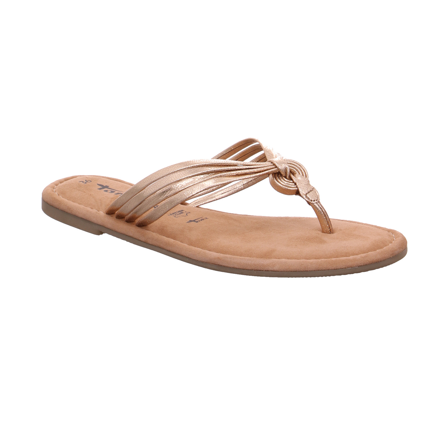 TAMARIS Zehentrenner / FlipFlop Gold Leder