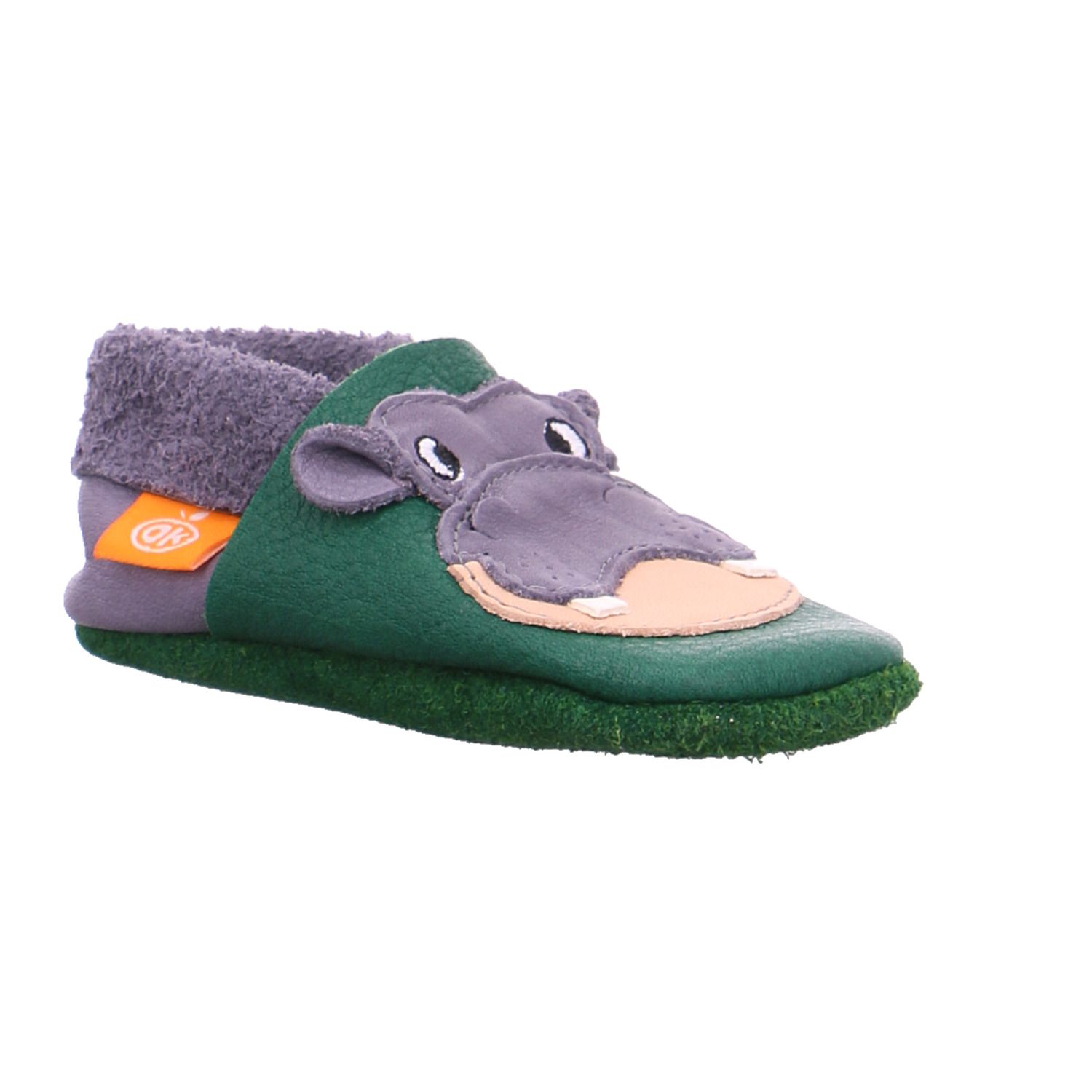 ORANGENKINDER Krabbelschuh Petrol Leder soft sole
