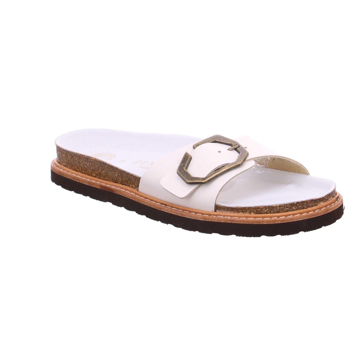 GENUINS Pantolette Weiss Leder