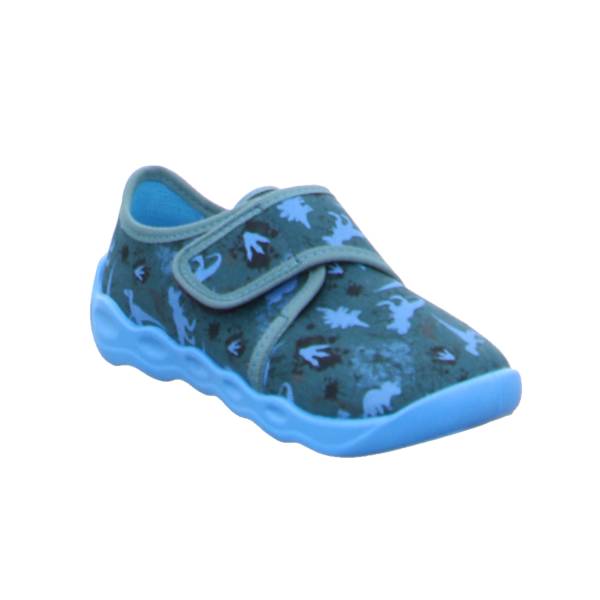 Bild 1 - SUPERFIT Kinder-Hausschuh Petrol Textil Jugendhausschuh