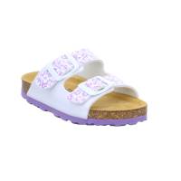 BIOLife Kinder-Pantolette Weiss Lederimitat Mädchen