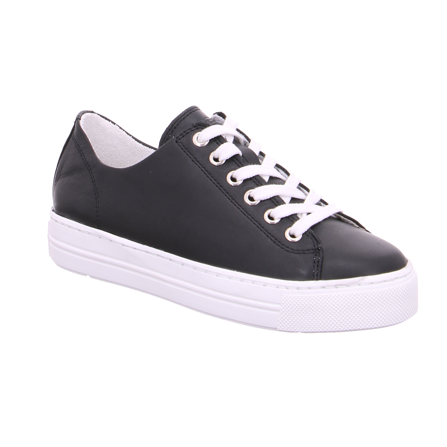 SCHUHENGEL Sneaker Schwarz Leder mit Wechselfussbett