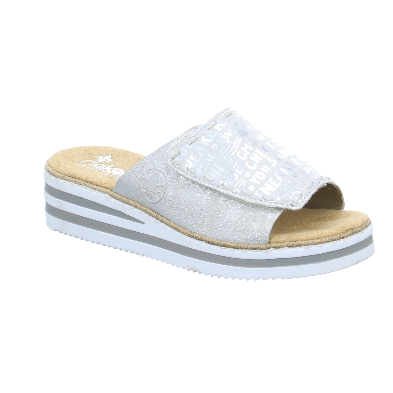 RIEKER Pantolette Silber Lederimitat RIEKER Pantolette Silber Lederimitat