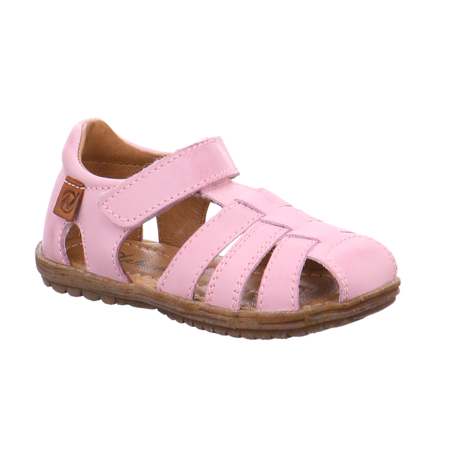 NATURINO Baby-Sommer-Bottine Rosa Leder Lederminilette