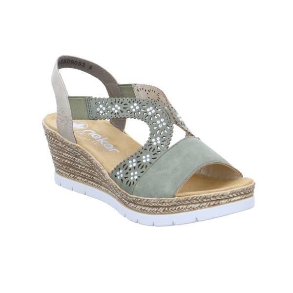 Bild 1 - RIEKER Sandalette Khaki Lederimitat