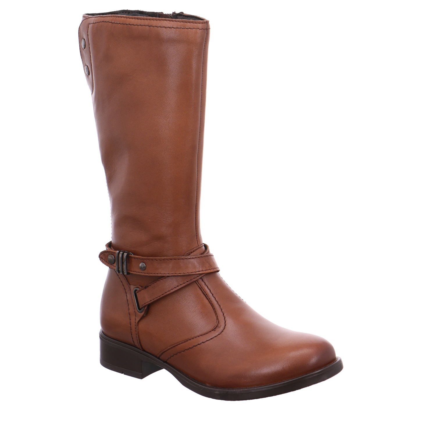 LOLI LALY Mädchen-Winterstiefel Cognac Leder Stadtstiefel