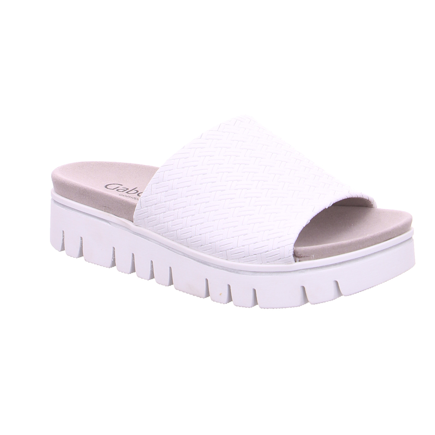 GABOR Pantolette Weiss Leder