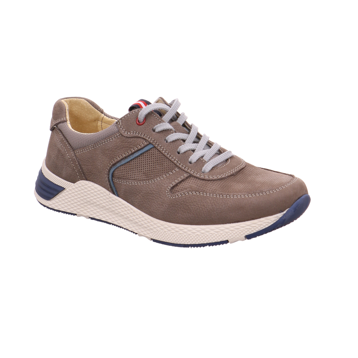 * Halbschuhe Sneaker Beige Leder