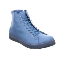 ANDREA CONTI Mid Cut Sneaker Jeansblau Leder mit Wechselfussbett