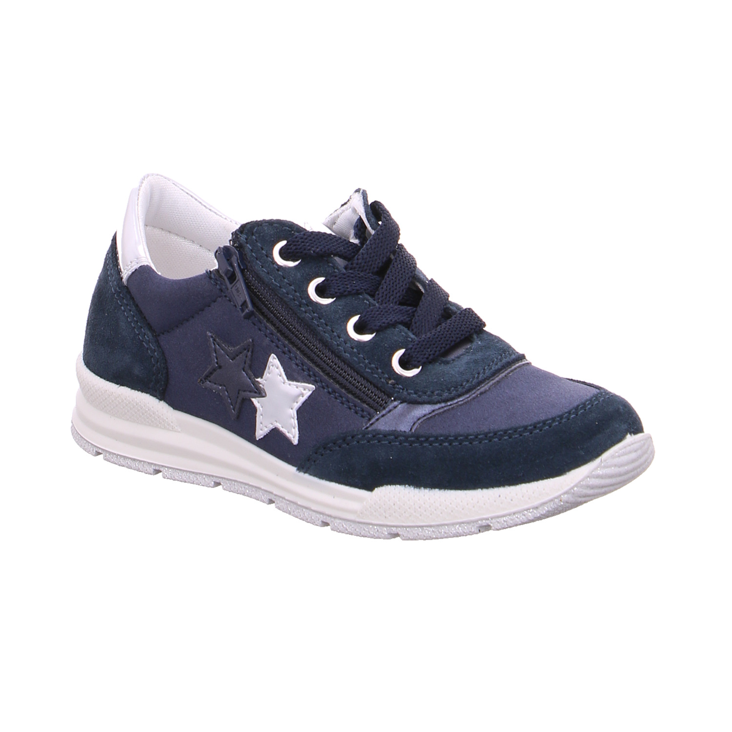 SCHUHENGEL Mädchen-Halbschuh Binder Dunkelblau Leder Sneaker