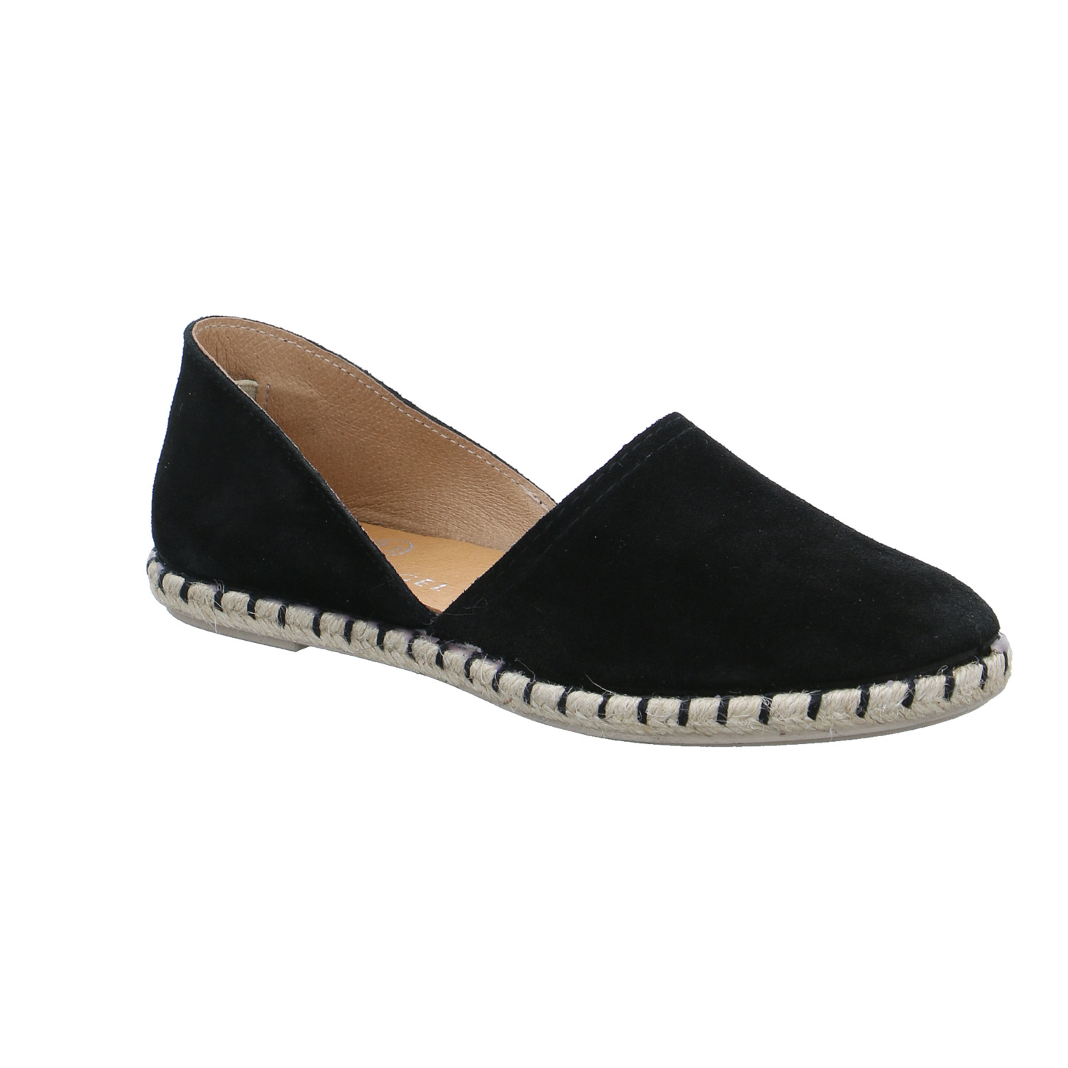 SCHUHENGEL Espadrille Schwarz Leder