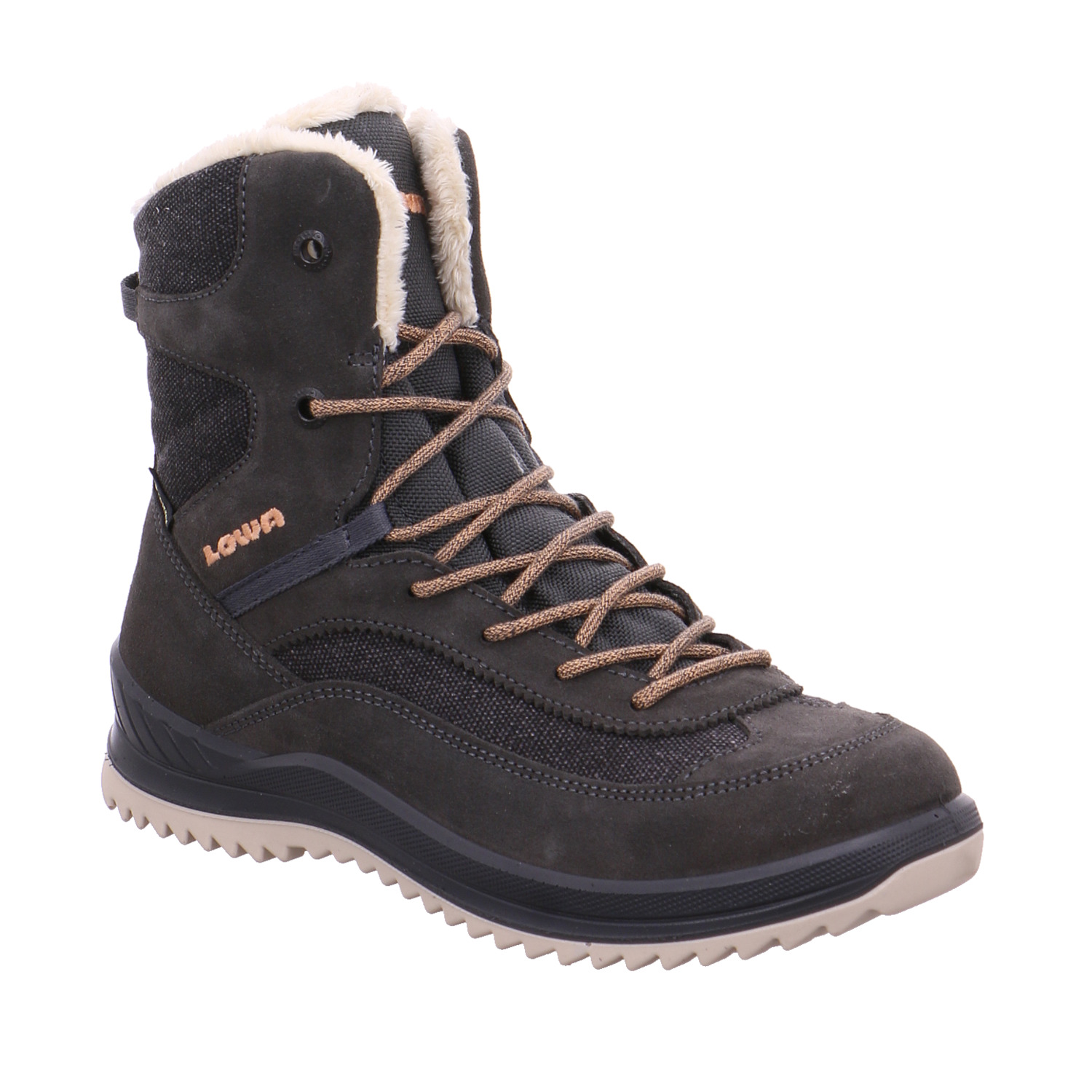 LOWA Mädchen-Snowboot Membrane Anthrazit Textil Winter-Sneaker high