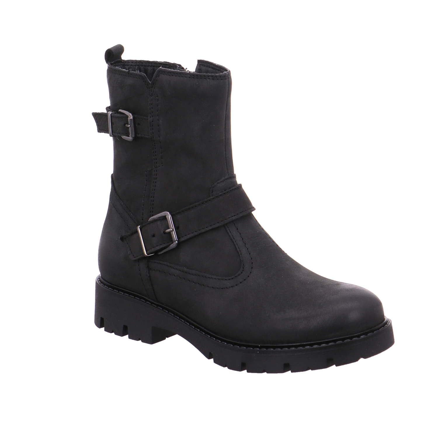 LOLI LALY Mädchen-Winter-Bottine Schwarz Leder Stiefelette