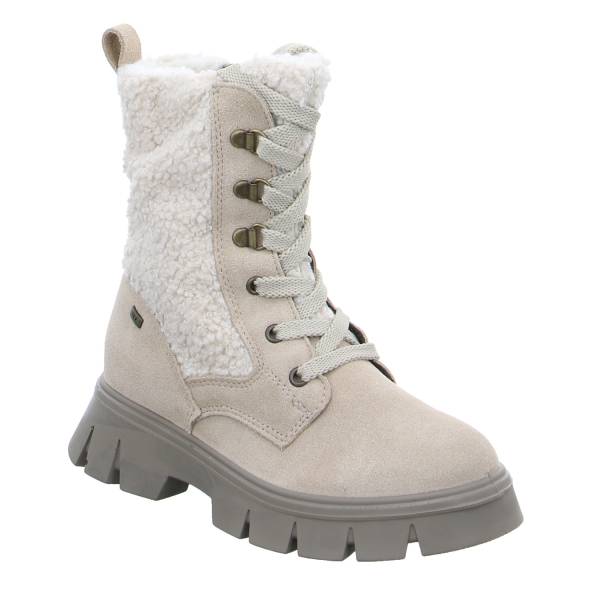 Bild 1 - SCHUHENGEL Mädchen-Winter-Bottine Beige Leder Stiefelette