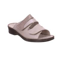 STUPPY Pantolette Beige Leder mit Massagefussbett