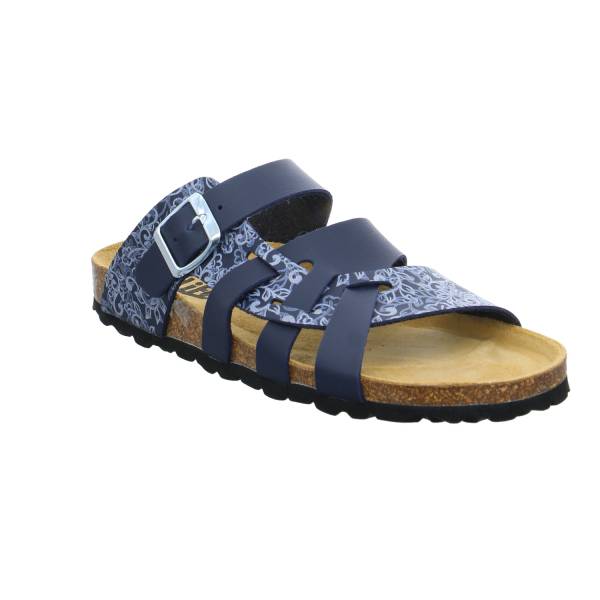 Bild 1 - BIOLIFE Bio Pantolette Blau Lederimitat mit Lederfussbett