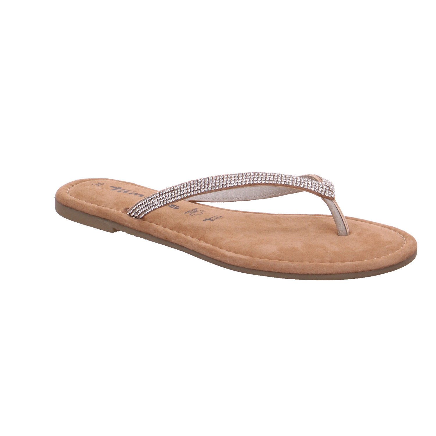 TAMARIS Zehentrenner / FlipFlop Silber Leder