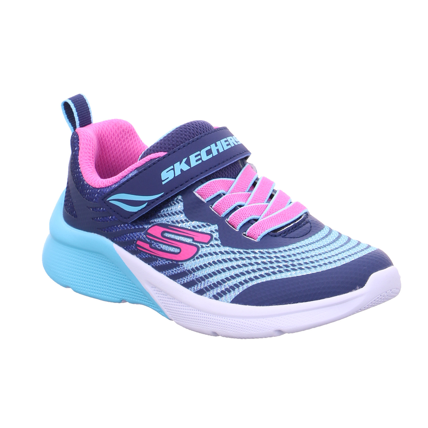 SKECHERS Kleinkinder-Halbschuh Klett Blau Textil Sneaker