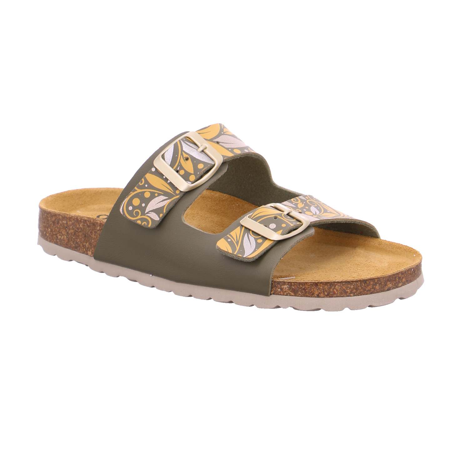 BIOLIFE Pantolette Khaki Lederimitat
