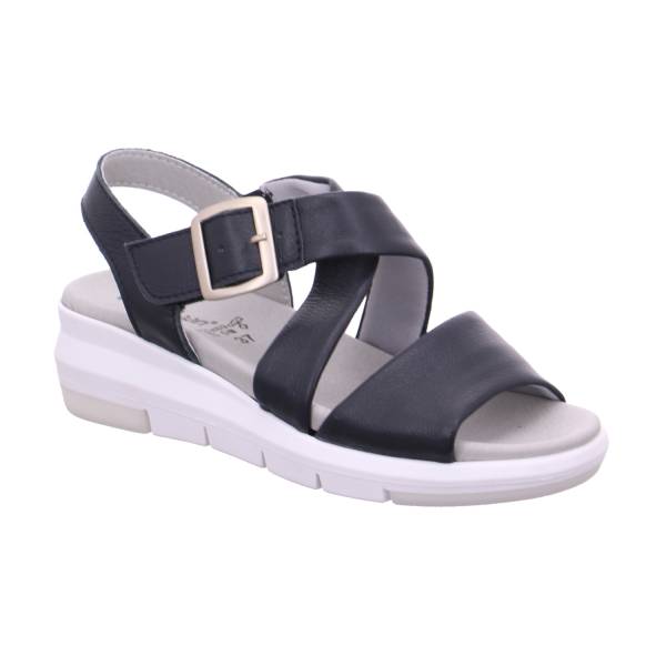 Bild 1 - VAN DER LAAN Comfort-Sandalette Blau Leder mit Wechselfussbett