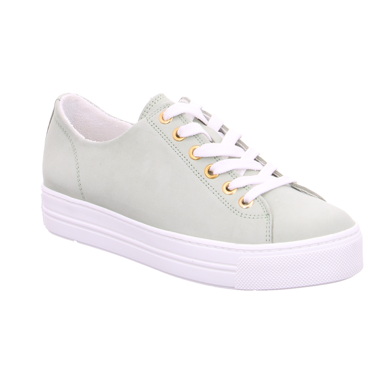 SCHUHENGEL Sneaker Pastelgrün Leder mit Wechselfussbett