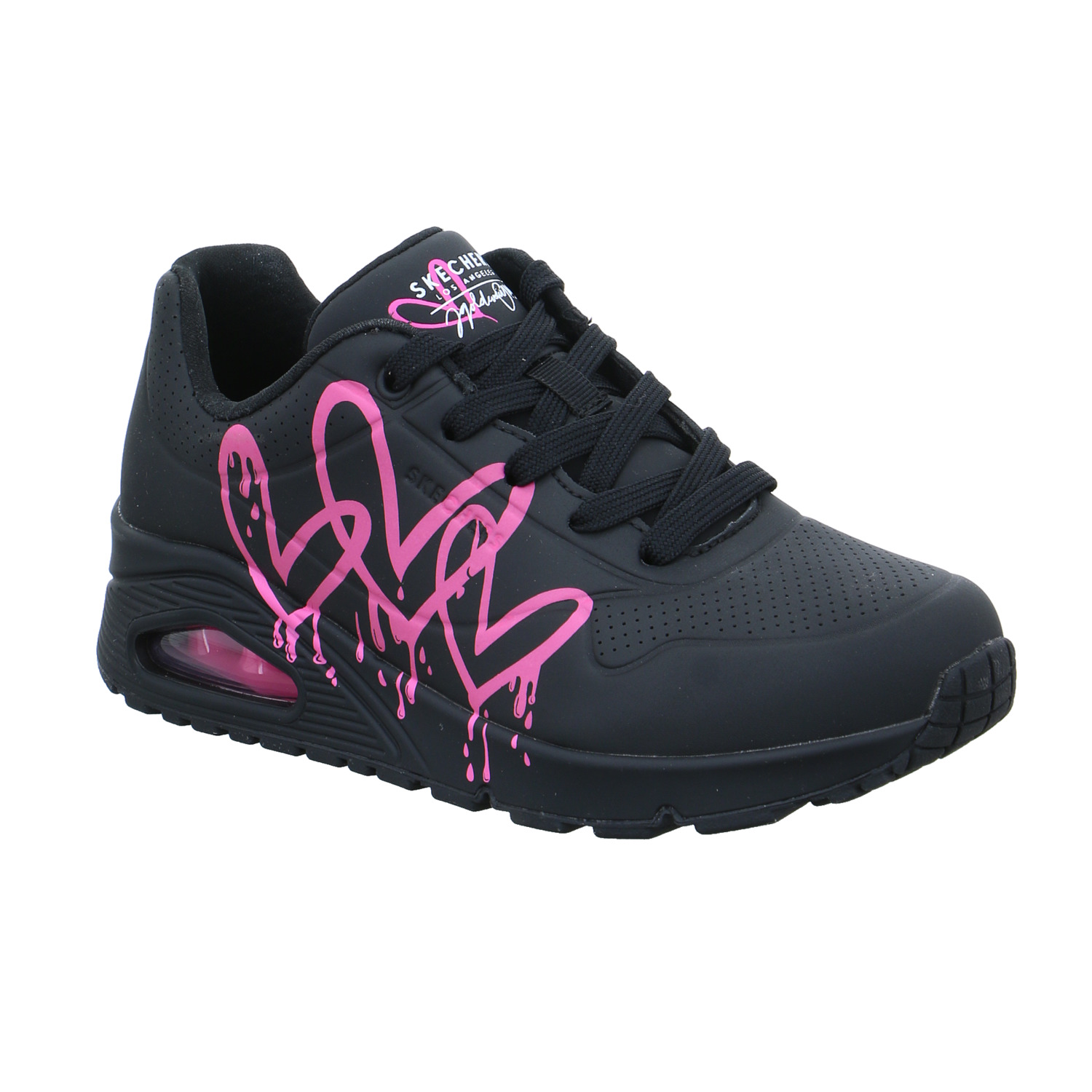 SKECHERS Sneaker Schwarz Lederimitat mit Wechselfussbett