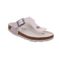 BIOLife Kinder-Zoccoli /Flip Flops Offwhite Lederimitat Zehentrenner