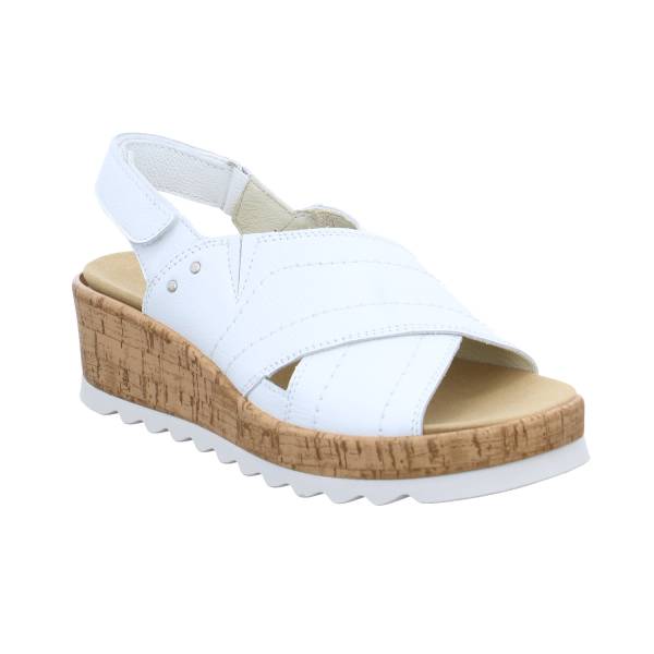 Bild 1 - WALDLÄUFER Comfort-Sandalette Weiss Leder mit Wechselfussbett