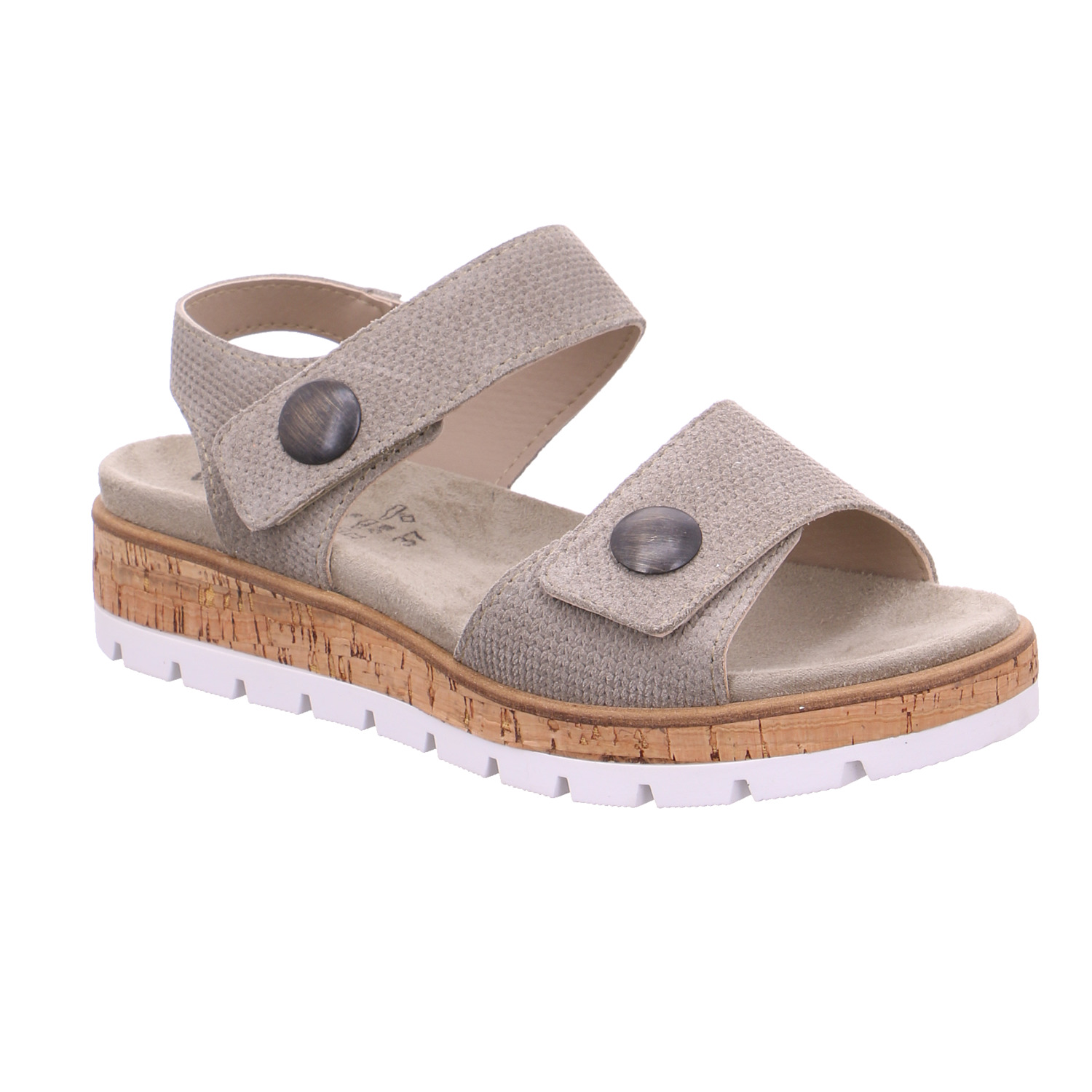 VAN DER LAAN Comfort-Sandalette Khaki Leder mit Wechselfussbett