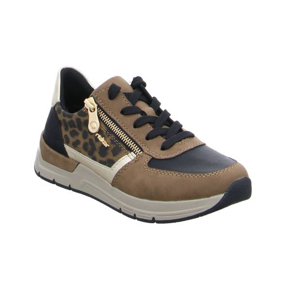 Bild 1 - RIEKER Sneaker Beige Lederimitat mit Wechselfussbett