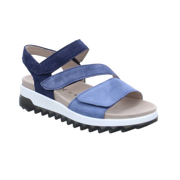 Bild 1 - GABOR Comfort-Sandalette Blau Leder mit Wechselfussbett