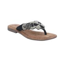 SCHUHENGEL Zehentrenner-FlipFlop Schwarz Leder